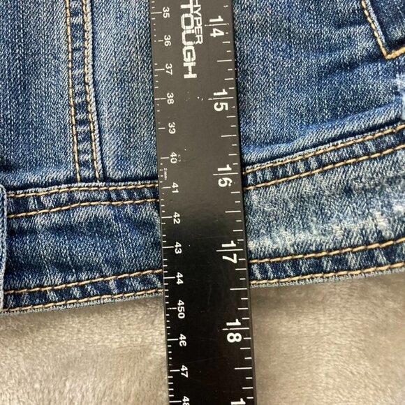 Est 1989 Place Blue Stone Washed Distressed Jean Denim Button Up Jacket L 10/12 - Picture 10 of 10